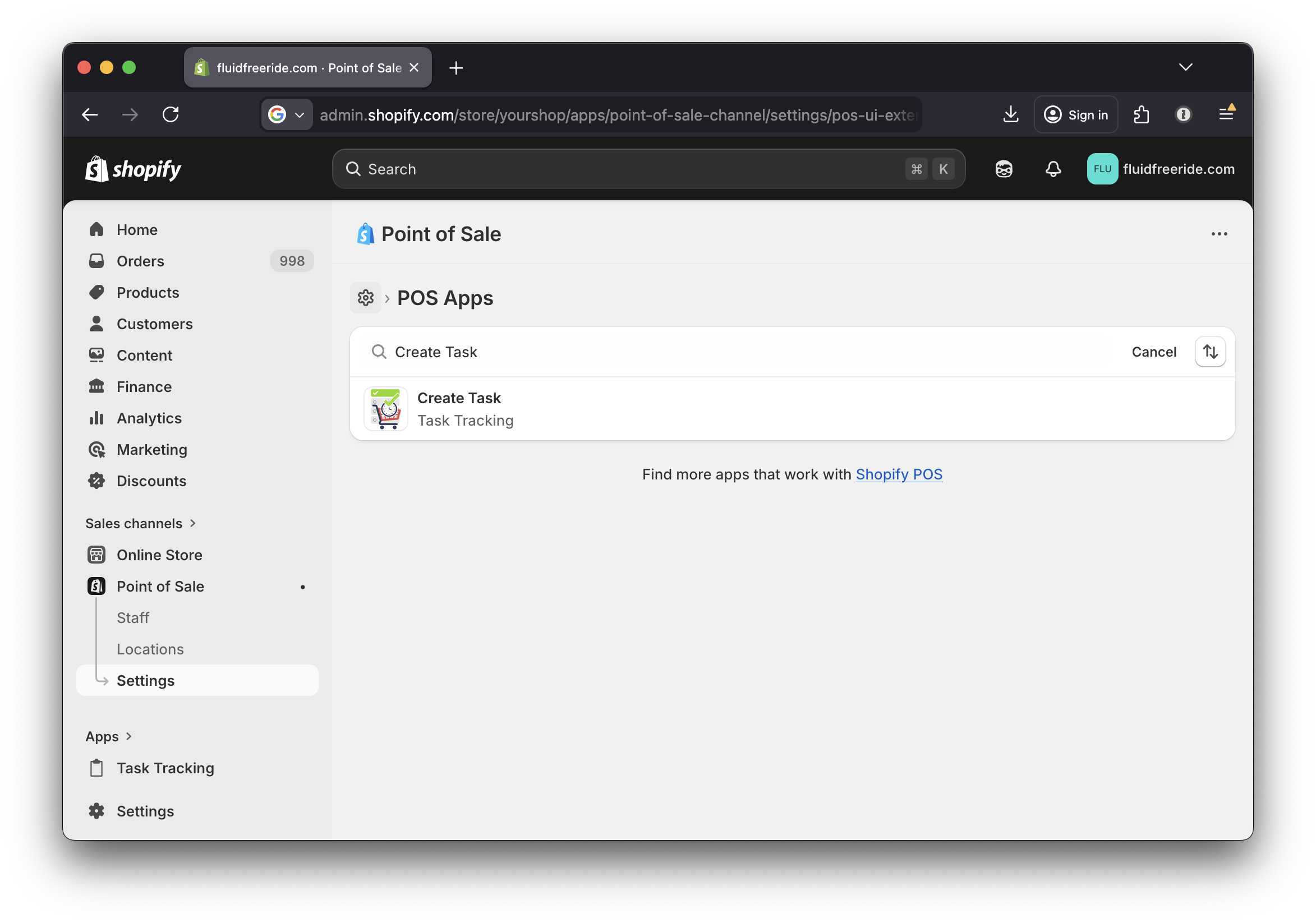 POS Task Tracking Enable POS